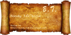 Bondy Tábita névjegykártya